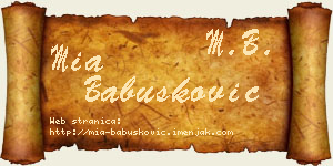 Mia Babušković vizit kartica